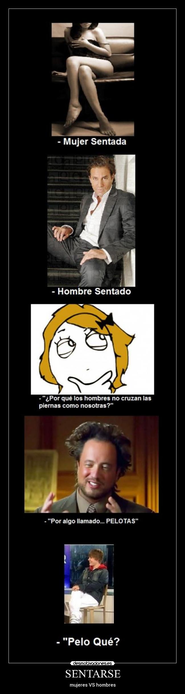 carteles sentarse chicos contra chicas justin biber cruzas piernas mujer hombre por pelotas desmotivaciones