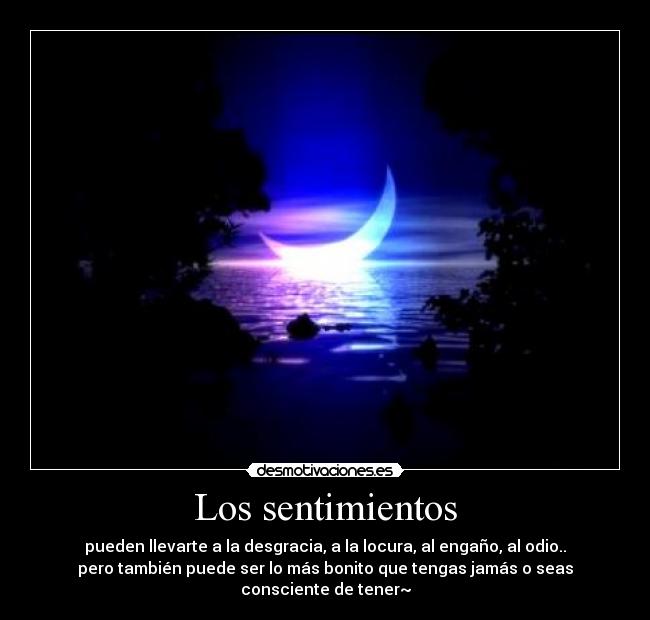 Los sentimientos - pueden llevarte a la desgracia, a la locura, al engaño, al odio..
pero también puede ser lo más bonito que tengas jamás o seas
consciente de tener~
