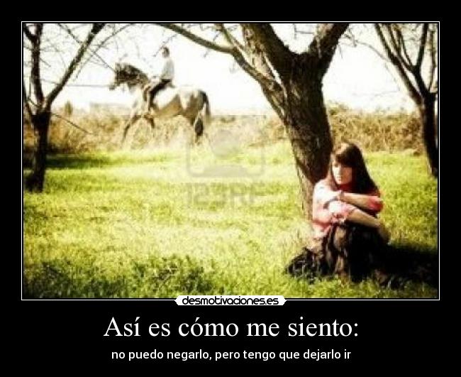 Así es cómo me siento: - no puedo negarlo, pero tengo que dejarlo ir