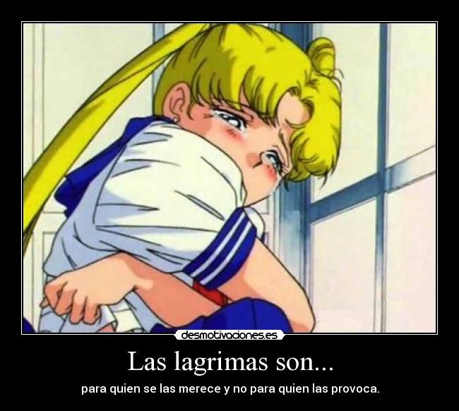 Las lagrimas son... - para quien se las merece y no para quien las provoca.