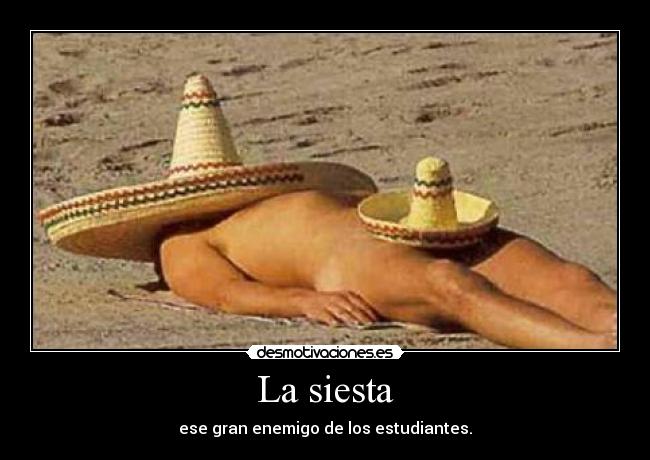 La siesta - ese gran enemigo de los estudiantes.