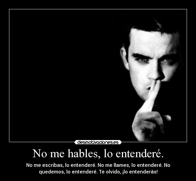 No me hables, lo entenderé. -