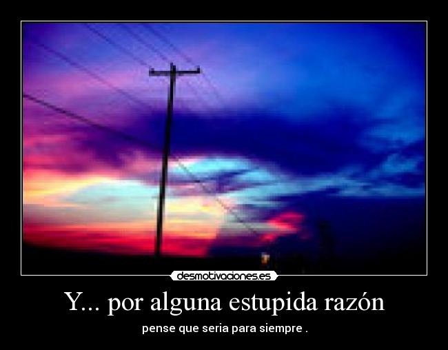 Y... por alguna estupida razón - 