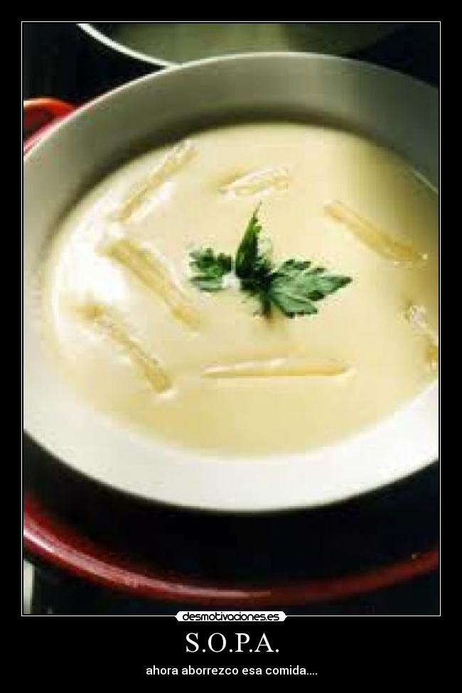 S.O.P.A. - ahora aborrezco esa comida....