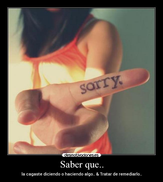 Saber que.. -