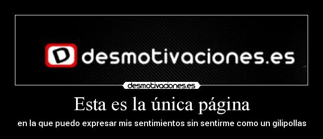 Esta es la única página - en la que puedo expresar mis sentimientos sin sentirme como un gilipollas