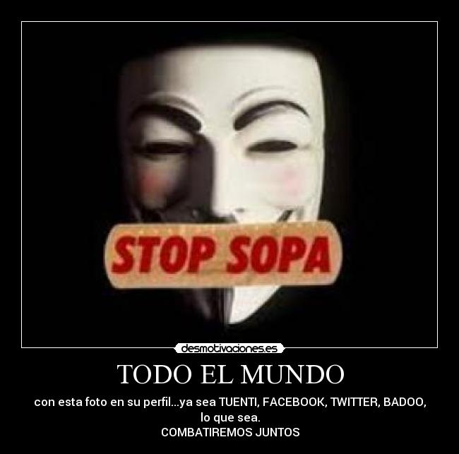 TODO EL MUNDO - con esta foto en su perfil...ya sea TUENTI, FACEBOOK, TWITTER, BADOO, lo que sea.
COMBATIREMOS JUNTOS