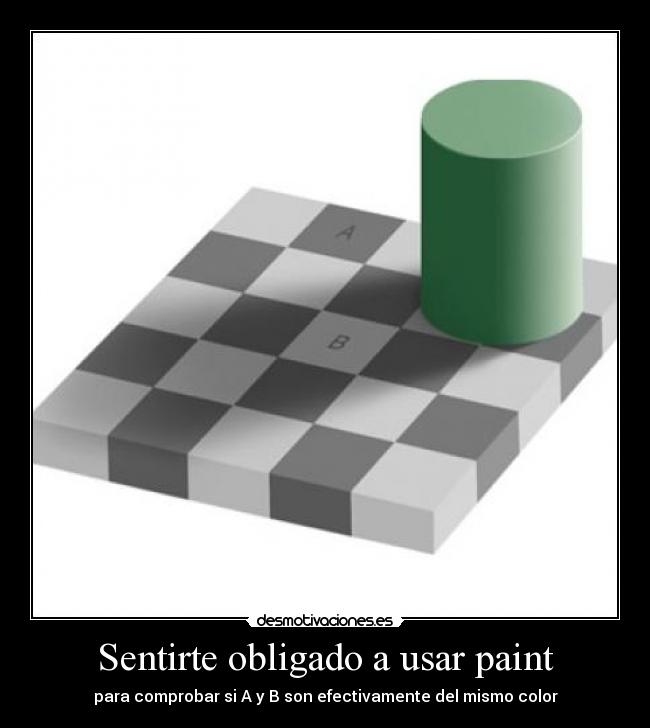 Sentirte obligado a usar paint - para comprobar si A y B son efectivamente del mismo color