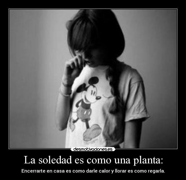 La soledad es como una planta: - 