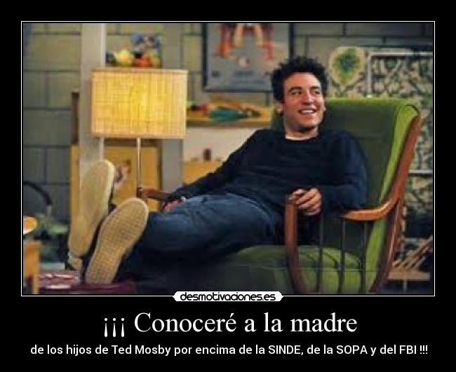 ¡¡¡ Conoceré a la madre - de los hijos de Ted Mosby por encima de la SINDE, de la SOPA y del FBI !!!