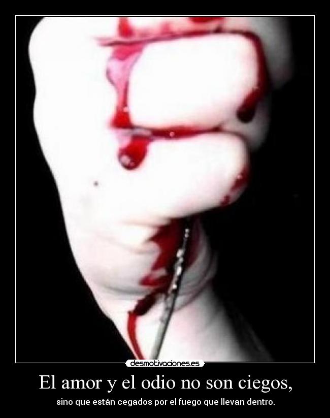 El amor y el odio no son ciegos, -