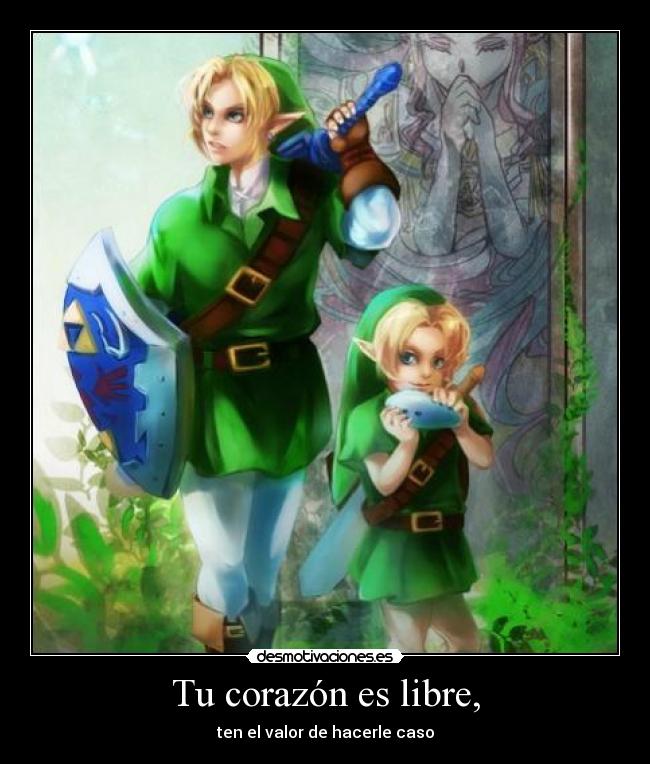 carteles corazon link thelegendofzelda ocarina time zelda quiennosabes braveheart desmotivaciones