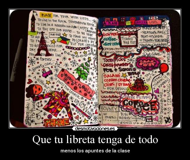 Que tu libreta tenga de todo -