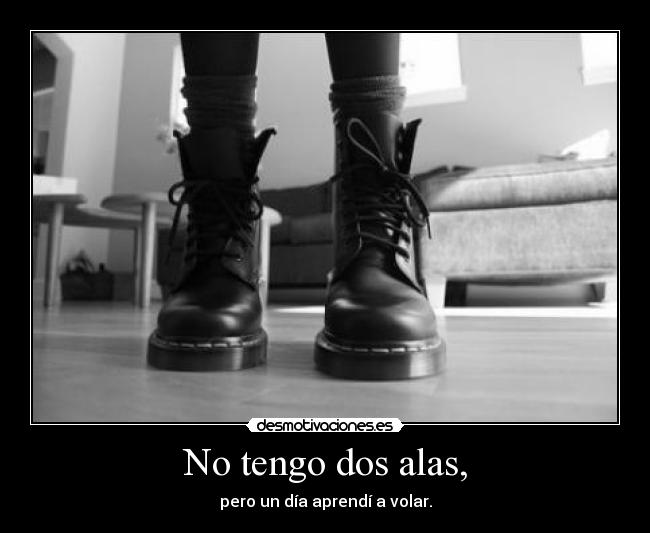 No tengo dos alas, - pero un día aprendí a volar.