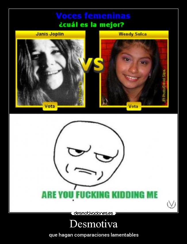 Desmotiva - que hagan comparaciones lamentables