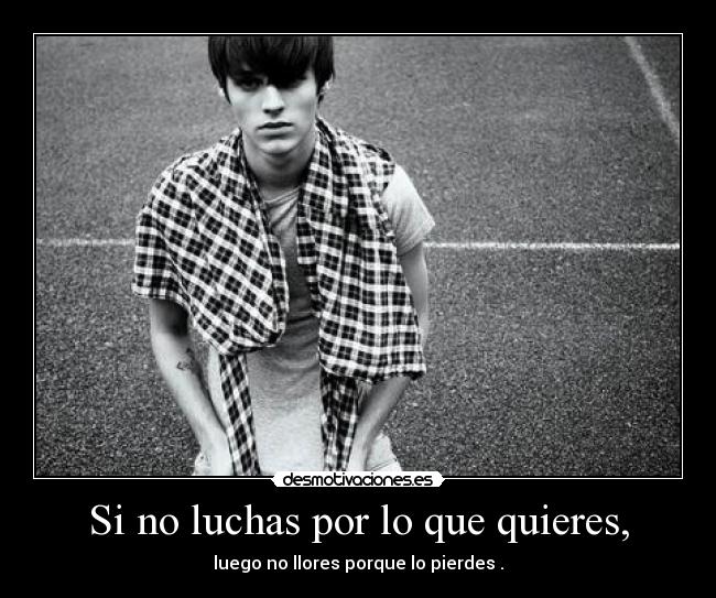 Si no luchas por lo que quieres, - luego no llores porque lo pierdes .