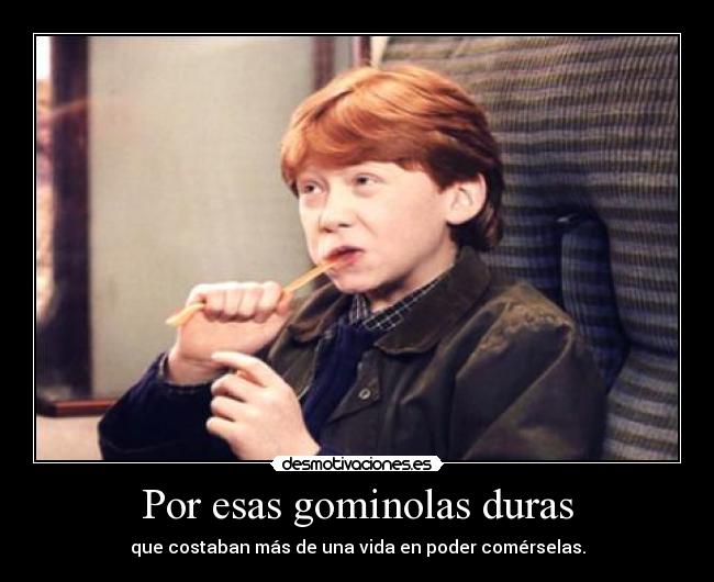 carteles ron weasley gominola tren desmotivaciones