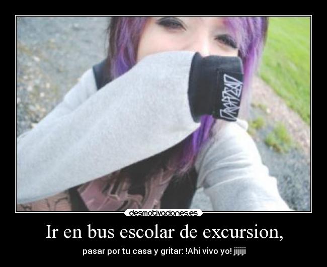 Ir en bus escolar de excursion, - 