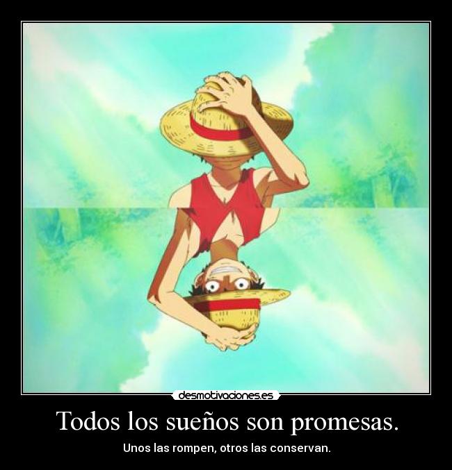 carteles promesas one piece luffy desmotivaciones