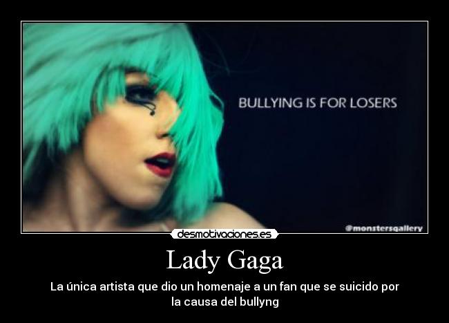 carteles lady gaga merry the night bullyng desmotivaciones