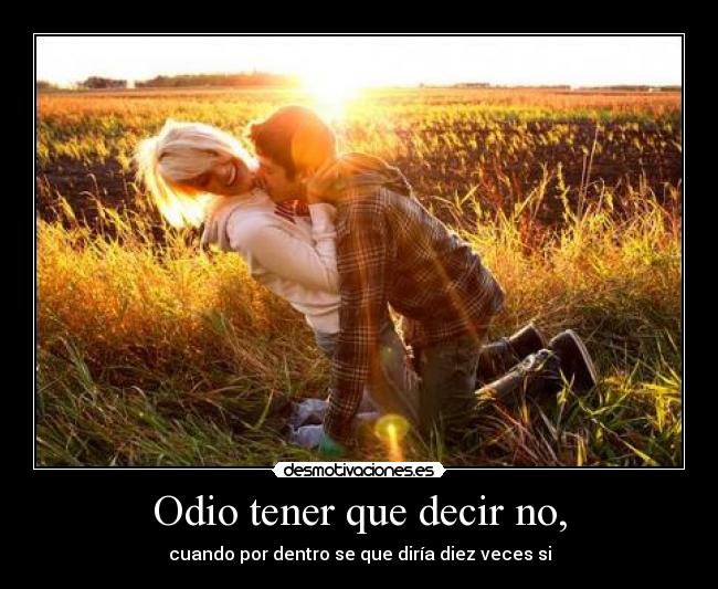 Odio tener que decir no, -