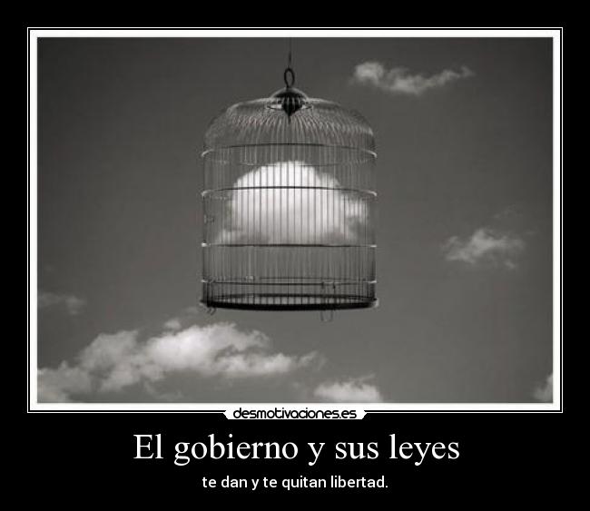 El gobierno y sus leyes - te dan y te quitan libertad.