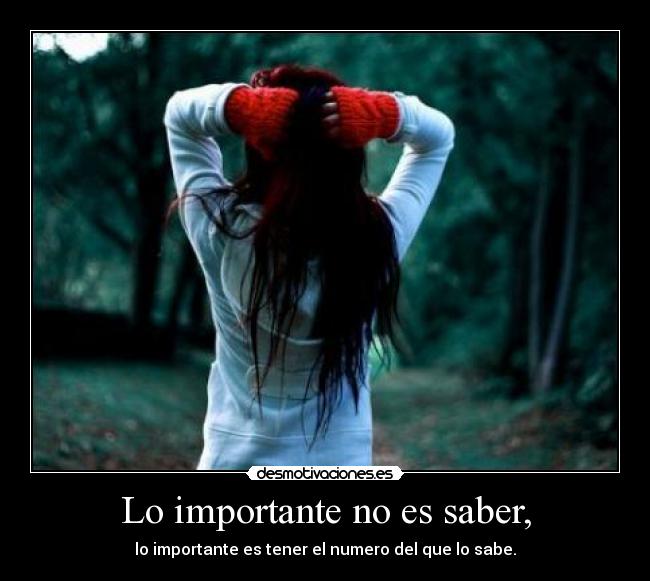 Lo importante no es saber, -