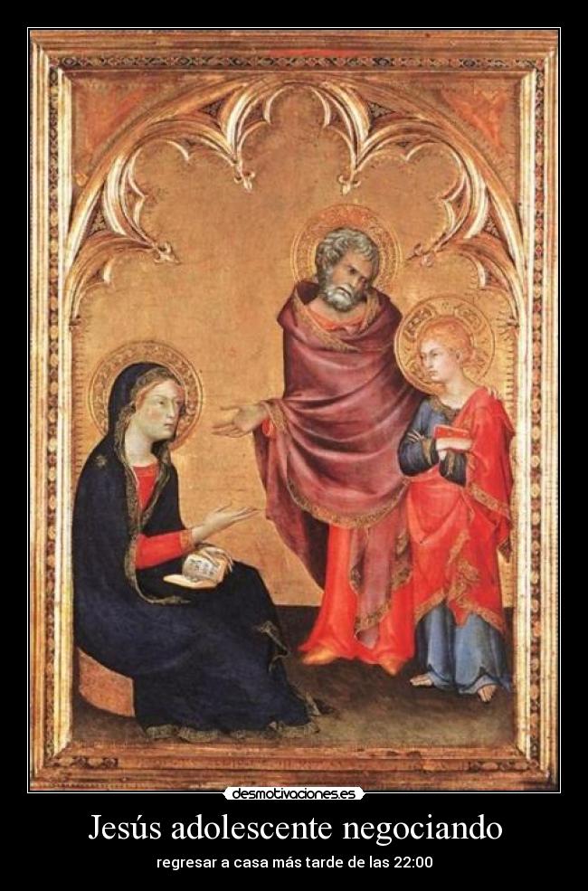 Jesús adolescente negociando -