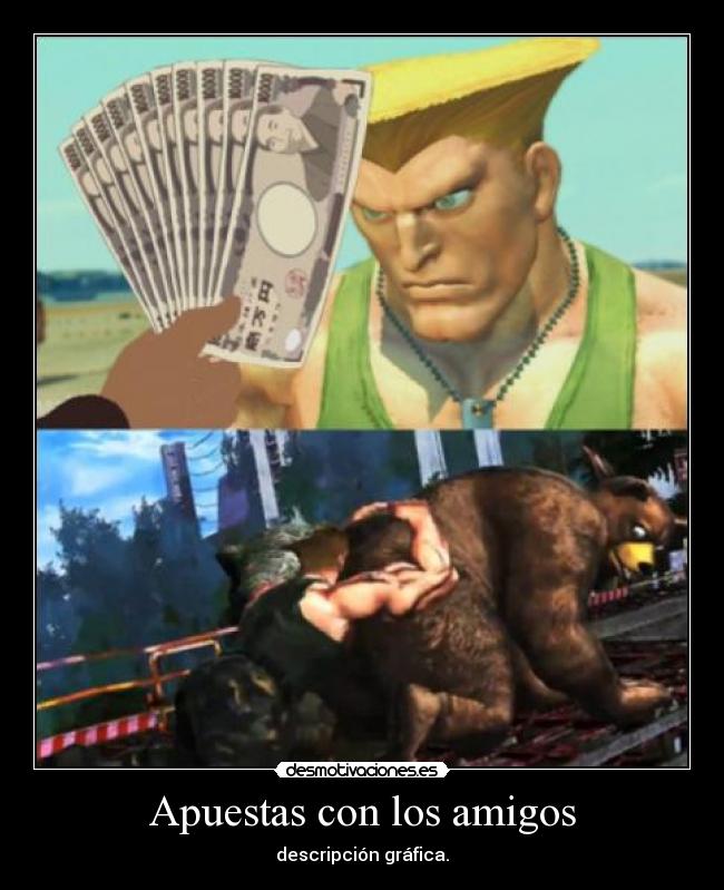 Apuestas con los amigos - descripción gráfica.