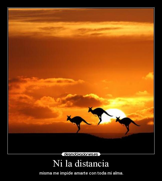 Ni la distancia - misma me impide amarte con toda mi alma.