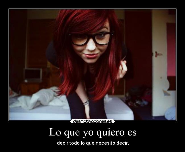 Lo que yo quiero es - decir todo lo que necesito decir.