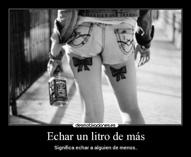 Echar un litro de más - Significa echar a alguien de menos..