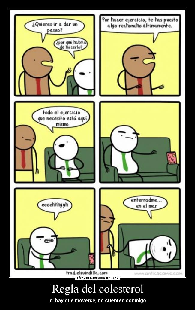 carteles regla del colesterol desmotivaciones