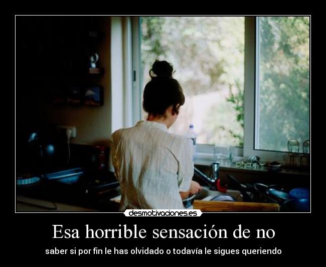Esa horrible sensación de no - saber si por fin le has olvidado o todavía le sigues queriendo