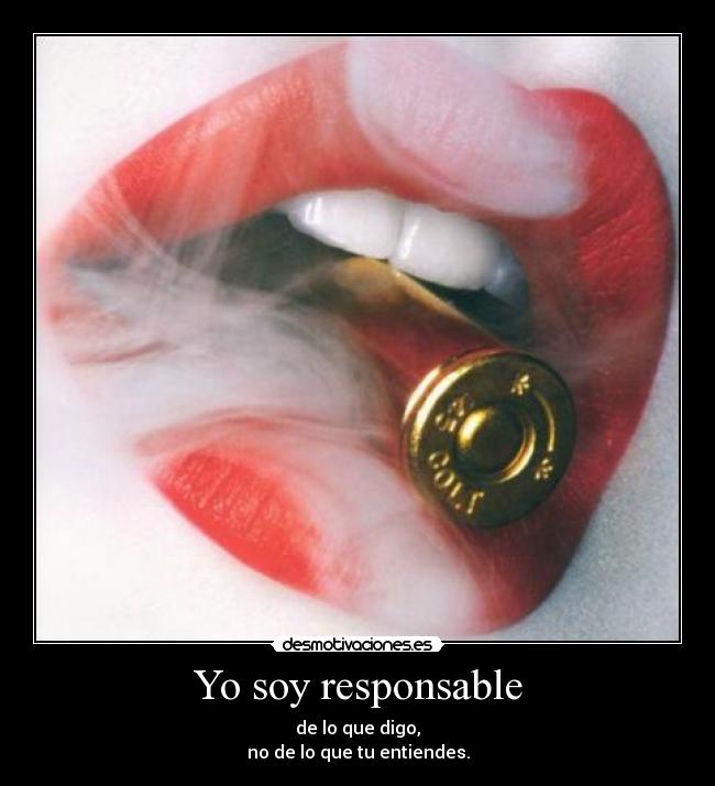 Yo soy responsable - de lo que digo,
no de lo que tu entiendes.