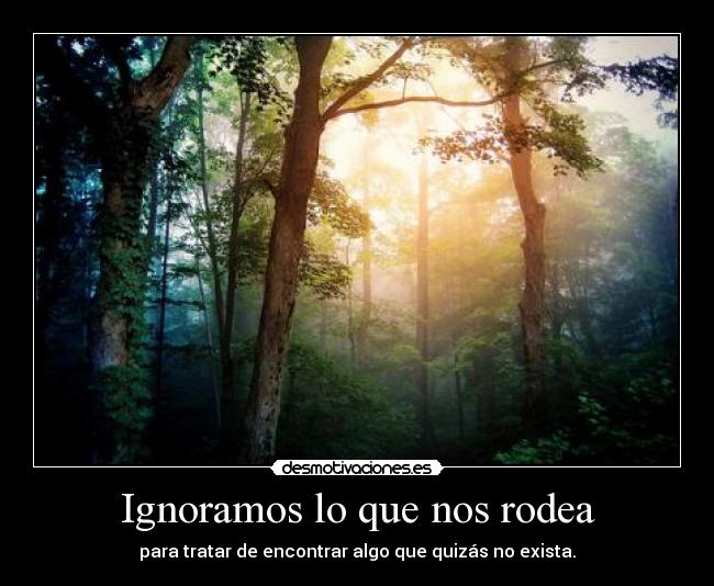 Ignoramos lo que nos rodea - 