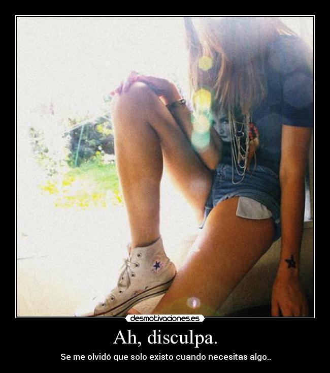 Ah, disculpa. - Se me olvidó que solo existo cuando necesitas algo..