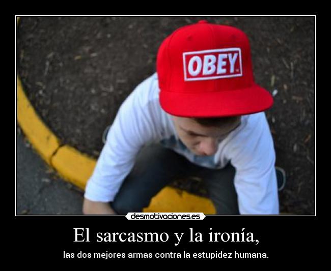 El sarcasmo y la ironía, - las dos mejores armas contra la estupidez humana.