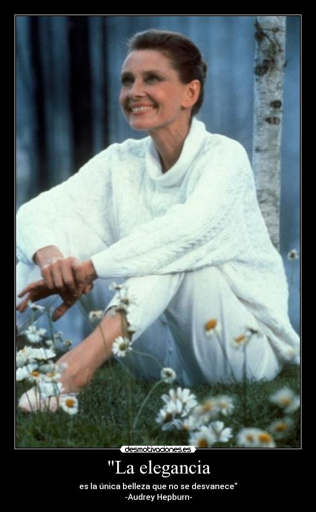 La elegancia - es la única belleza que no se desvanece
-Audrey Hepburn-