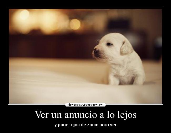 Ver un anuncio a lo lejos - y poner ojos de zoom para ver