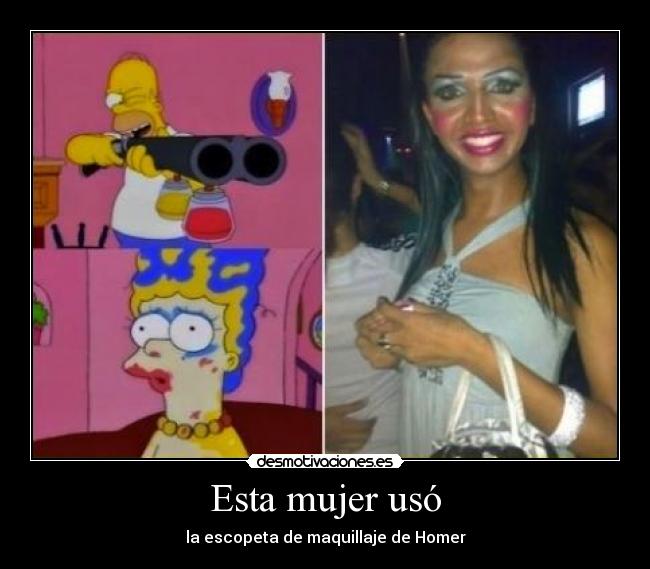 Esta mujer usó - la escopeta de maquillaje de Homer