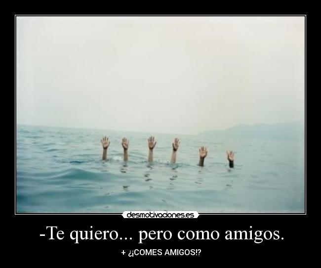 -Te quiero... pero como amigos. -