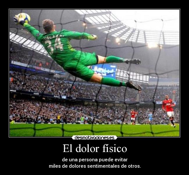 carteles dolor fisico dolor fisico mental sentimental futbol parada portero desmotivaciones