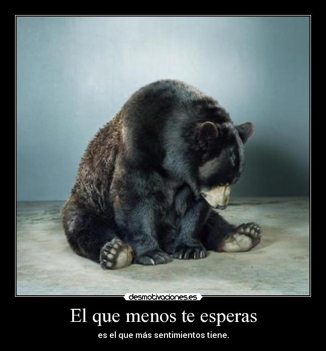 El que menos te esperas - es el que más sentimientos tiene.