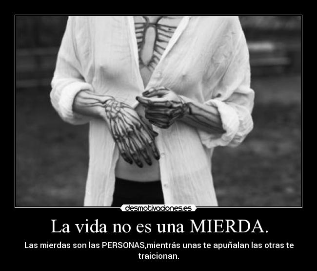 La vida no es una MIERDA. - Las mierdas son las PERSONAS,mientrás unas te apuñalan las otras te traicionan.