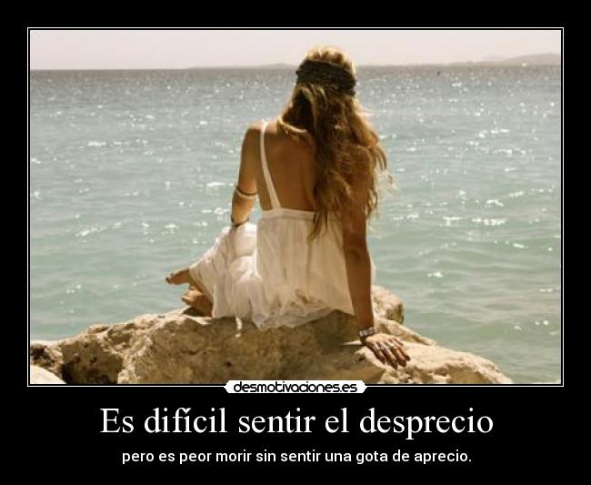 Es difícil sentir el desprecio - 