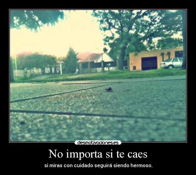 No importa si te caes - si miras con cuidado seguirá siendo hermoso.