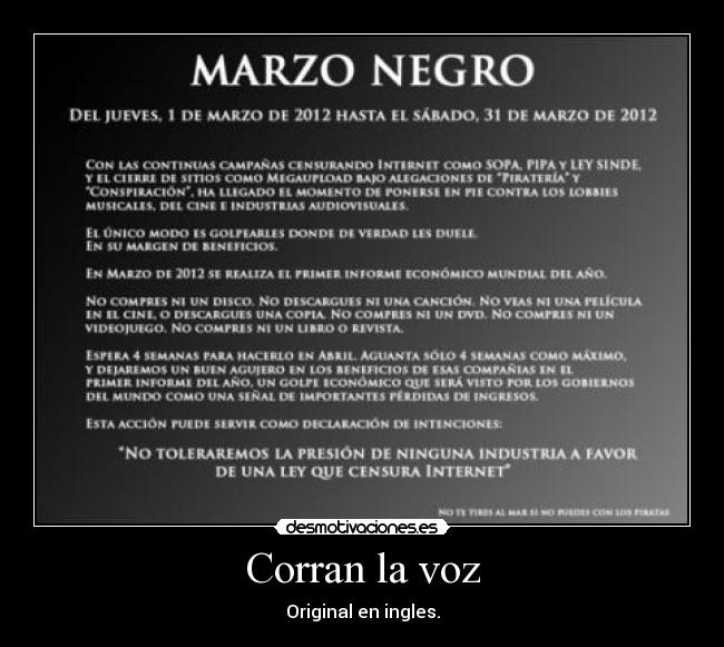 Corran la voz - 