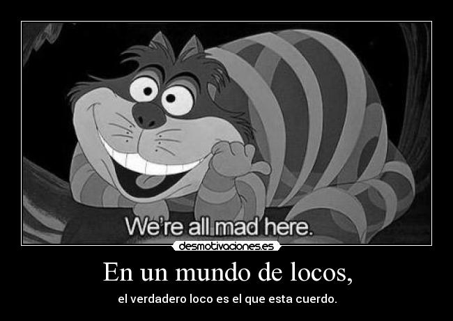 carteles mundo ecdlm are all mad here desmotivaciones