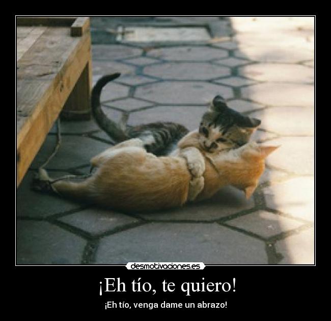 ¡Eh tío, te quiero! - ¡Eh tío, venga dame un abrazo!